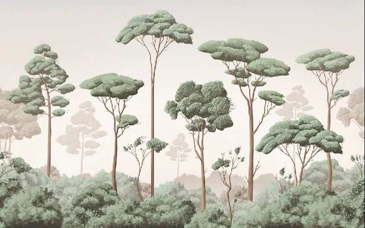 Papier peint brise légère pinède