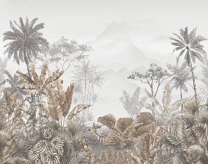 Carta da parati seppia tropicale