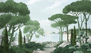 Tapete Spaziergang in den Calanques grün