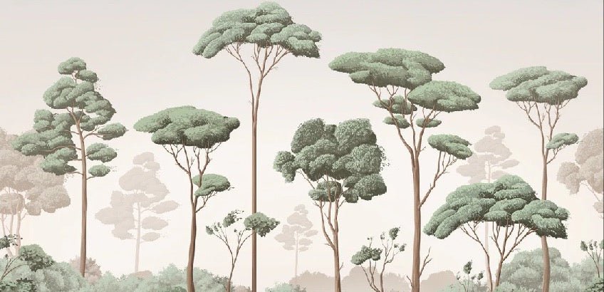 Papier peint brise légère pinède