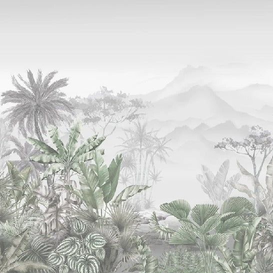 Carta da parati tropicale verde di tendenza