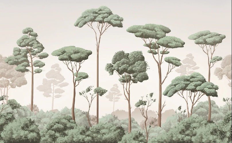 Papier peint brise légère pinède