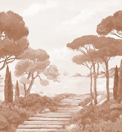 Tapete Spaziergang in den Calanques terracotta