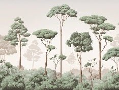 Papier peint brise légère pinède