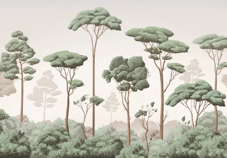 Papier peint brise légère pinède