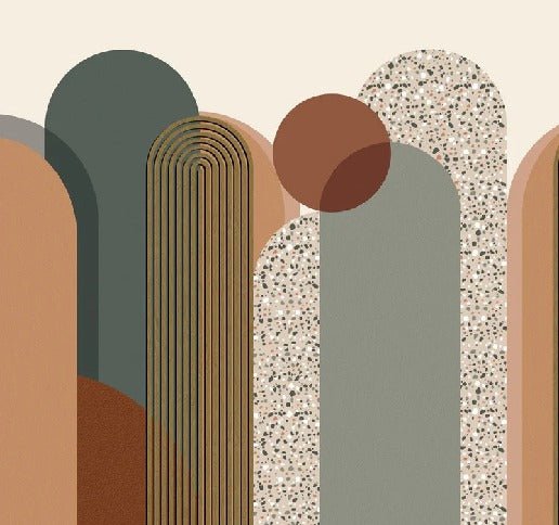 Carta da parati grafica art déco di tendenza