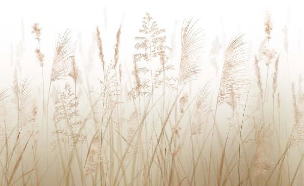 Carta da parati con fiori di campo e grano