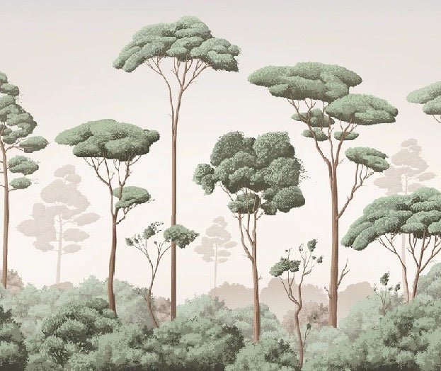 Papier peint brise légère pinède