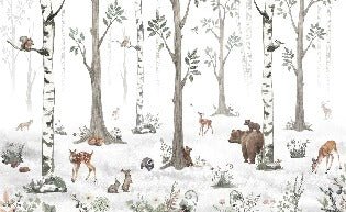 Papier peint animaux printemps forêt