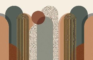 Carta da parati grafica art déco di tendenza