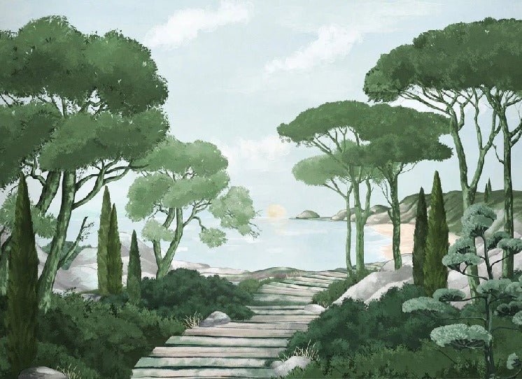 Tapete Spaziergang in den Calanques grün