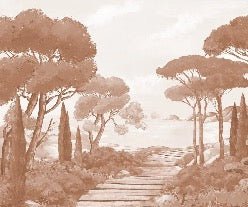 Tapete „Spaziergang in den Calanques“ Terrakotta