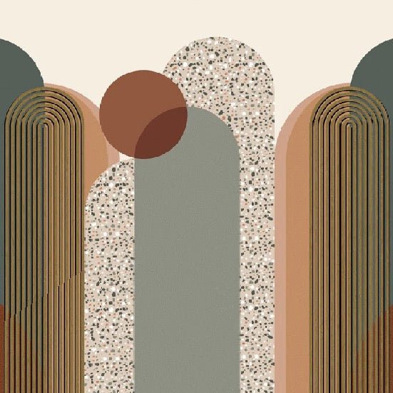 Carta da parati grafica art déco di tendenza