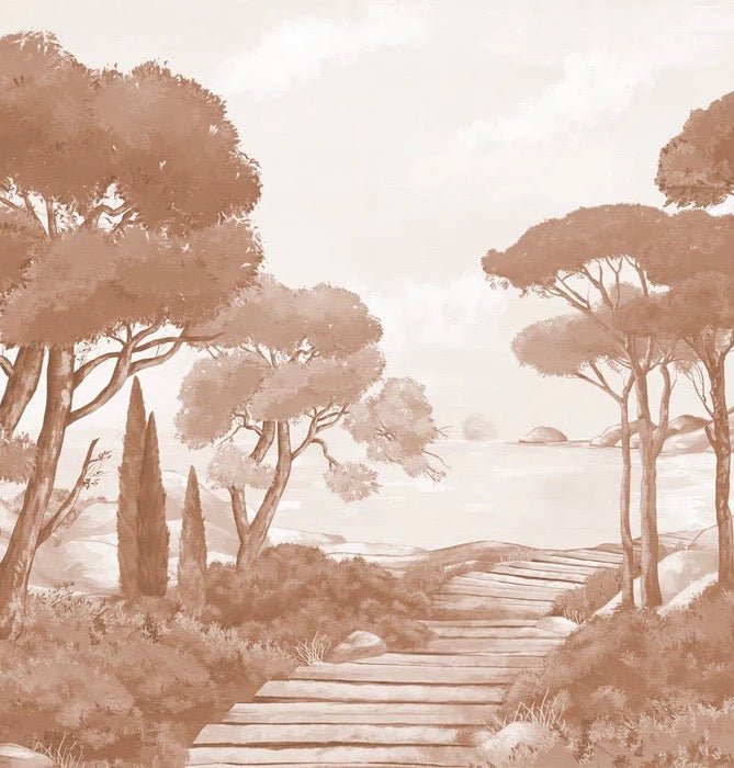 Tapete Spaziergang in den Calanques terracotta