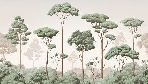 Papier peint brise légère pinède