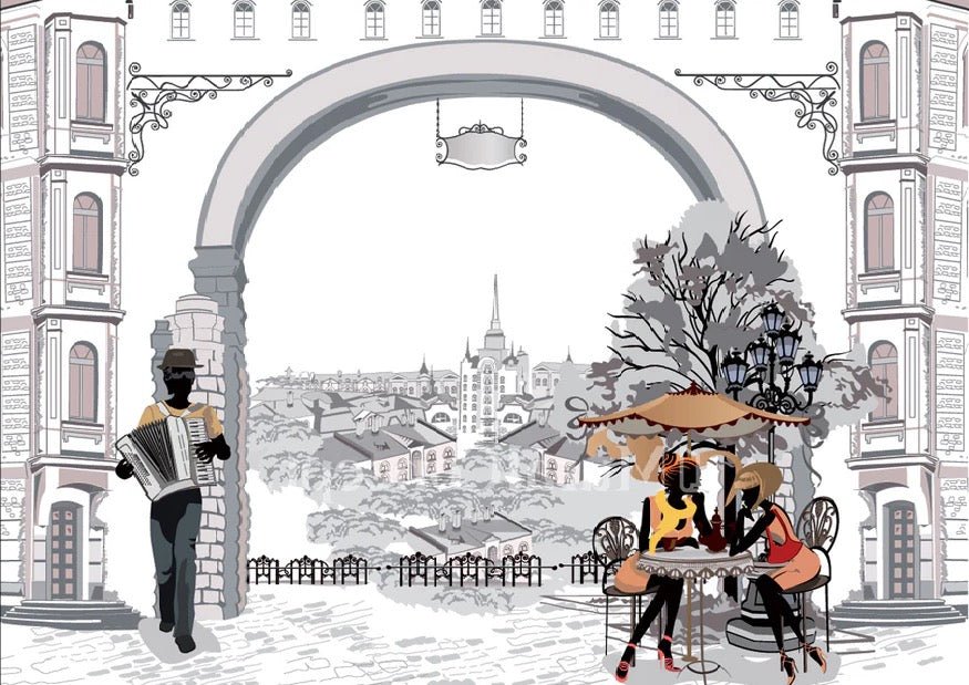 Papier peint bistrot sur un air parisien