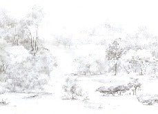 Tapete Kiefernwald Aquarell