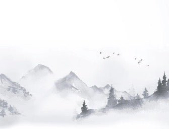 Papier peint zen paysage minimaliste
