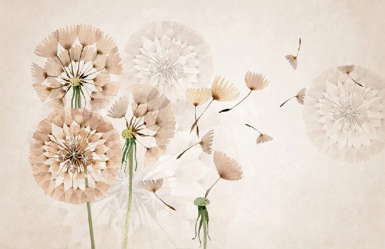 Carta da parati con fiori di tarassaco