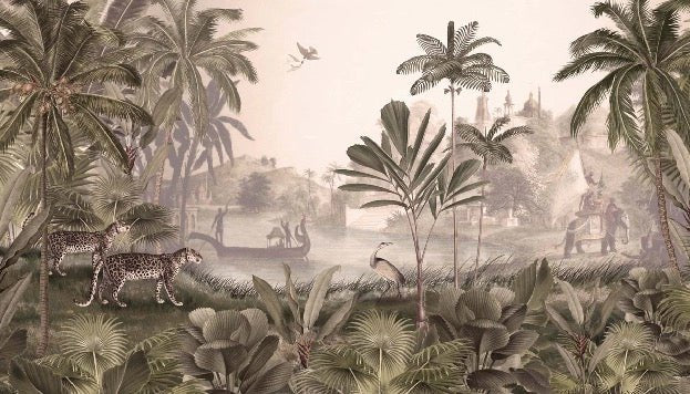 Papier peint jungle haven léopard