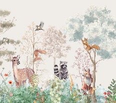 Papier peint chambre enfant nature magique beige