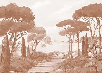 Tapete Spaziergang in den Calanques terracotta