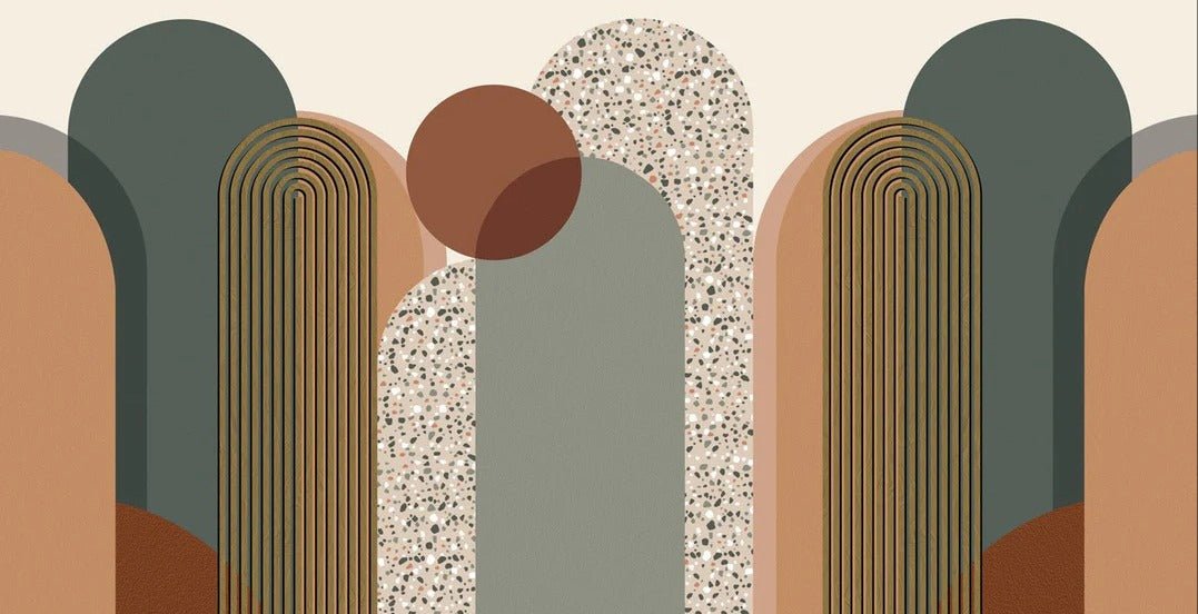 Carta da parati grafica art déco di tendenza