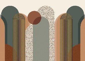 Carta da parati grafica art déco di tendenza