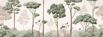 Papier peint brise légère pinède