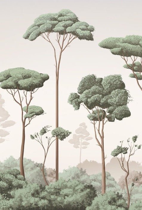 Papier peint brise légère pinède