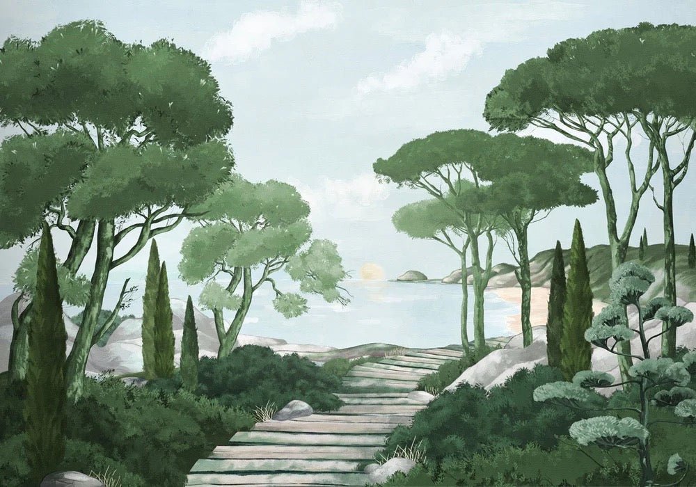 Tapete Spaziergang in den Calanques grün