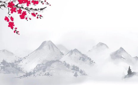 Zen-Tapete mit minimalistischer Landschaft