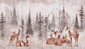 Papier peint chambre enfant douces biches
