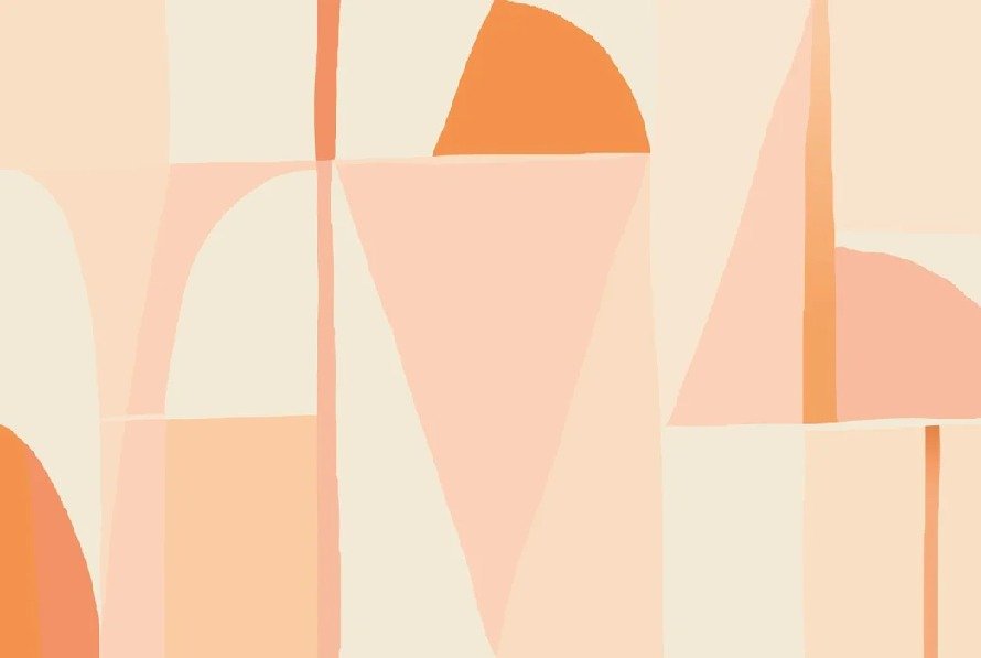 Papier peint abstrait géométrique peach