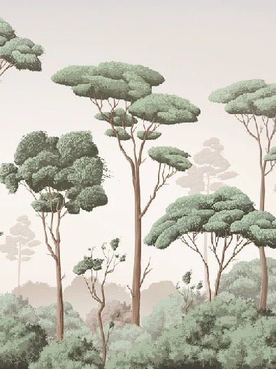 Papier peint brise légère pinède