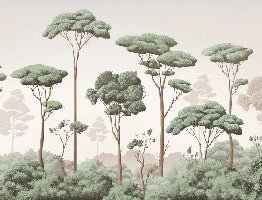 Papier peint brise légère pinède