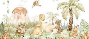 Tapete Babys Dinosaurier im Park