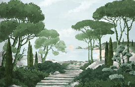 Tapete „Spaziergang in den grünen Calanques“