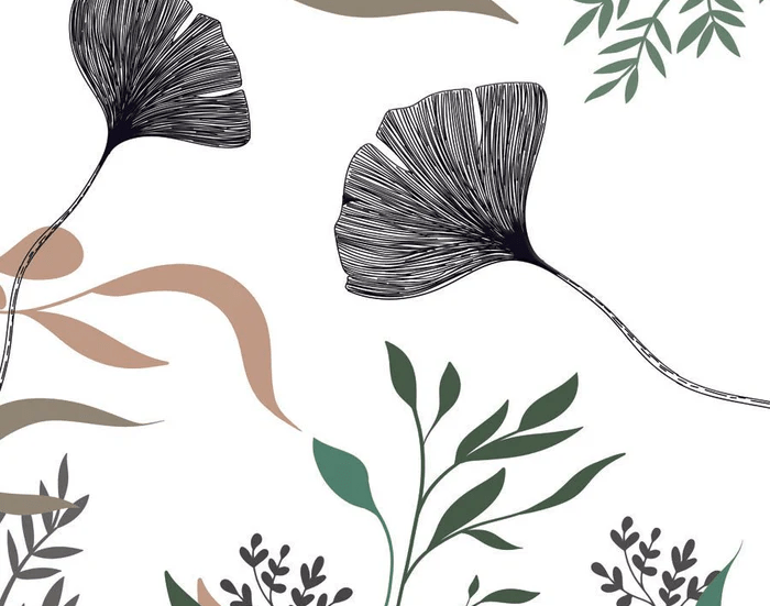 Tapete Ginkgo Artist Floral