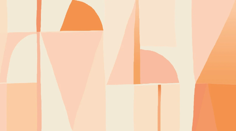 Papier peint abstrait géométrique peach