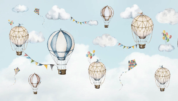 Papier peint envol des montgolfières