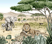Carta da parati per bambini Savana segreta