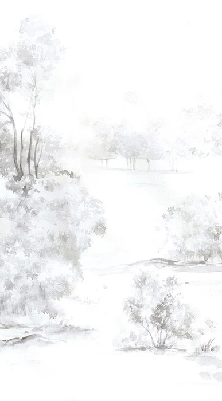 Carta da parati foresta di pini acquerello