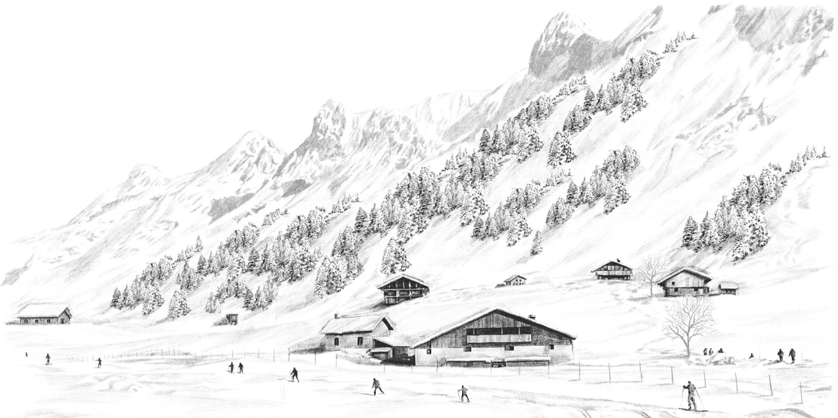 Carta da parati Clusaz sci di fondo montagna Confins