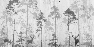 Nostalgic Forest toilet wallpaper
