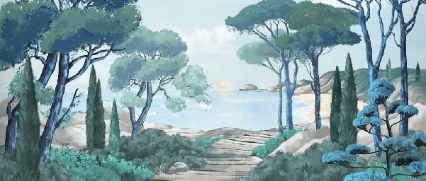 Papier peint balade dans les calanques, XXL, tendance