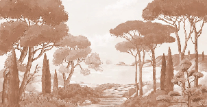 Tapete „Spaziergang in den Calanques“ Terrakotta