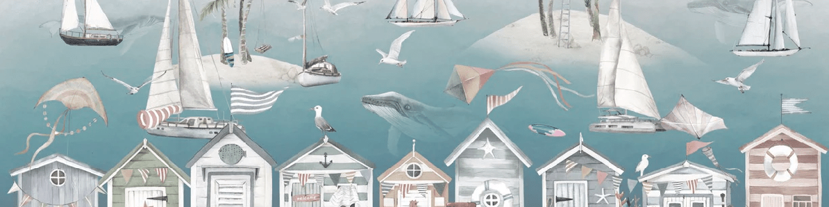 Papier peint chambre enfant - Cabane des mers