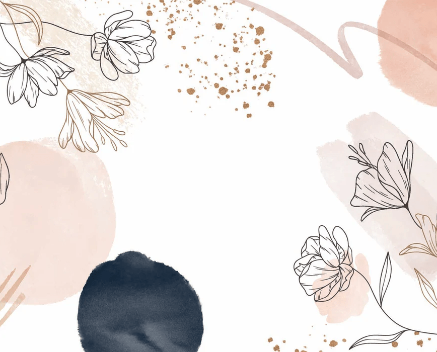 Tapete mit Formen und Blumen