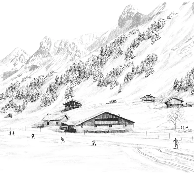 Carta da parati Clusaz sci di fondo montagna Confins